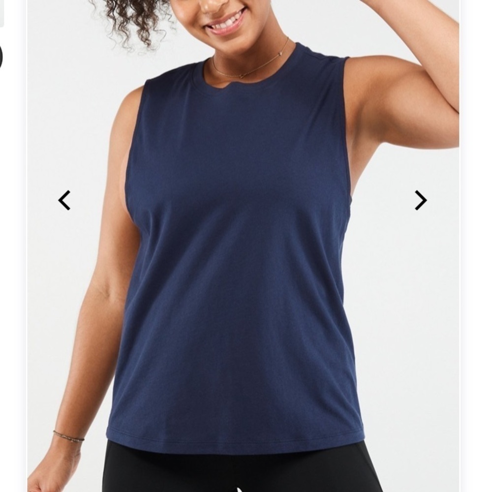 Fabletics Micah muscle tank in deep navy color